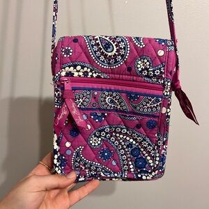 Vera Bradley Pink and Blue Paisley Crossbody Bag